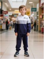 Kids Boys Clothes Color Blocking Hoodie Sweatshirts and Pant 2Pcs Fall Outfits Set Size 5-10 – Image 4