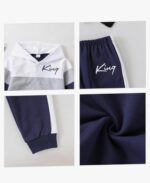 Kids Boys Clothes Color Blocking Hoodie Sweatshirts and Pant 2Pcs Fall Outfits Set Size 5-10 – Image 2
