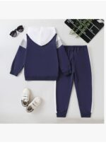 Kids Boys Clothes Color Blocking Hoodie Sweatshirts and Pant 2Pcs Fall Outfits Set Size 5-10 – Image 3